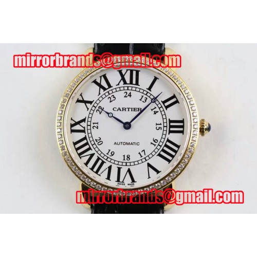 Ronde Louis Cartier YG/LE White Dial Diamond Bezel Auto Watches Ronde Louis Cartier YG/LE White Dial Diamond Bezel Auto Watches