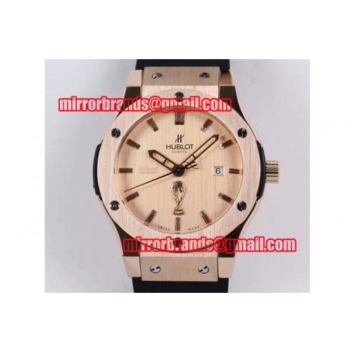 Hublot Big Bang Classic Fusion YG Gold Dial Black Rubber Strap A2824 Hublot Big Bang Classic Fusion YG Gold Dial Black Rubber Strap A2824