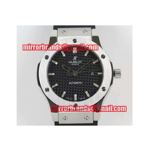 Hublot Big Bang Classic Fusion 45mm SS Black CF Dial SS Bezel on Black Rubber Strap Hublot Big Bang Classic Fusion 45mm SS Black CF Dial SS Bezel on Black Rubber Strap