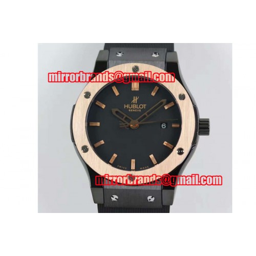 Hublot Big Bang Classic Fusion 45mm PVD Black Dial RG Bezel on Black Rubber Strap Hublot Big Bang Classic Fusion 45mm PVD Black Dial RG Bezel on Black Rubber Strap