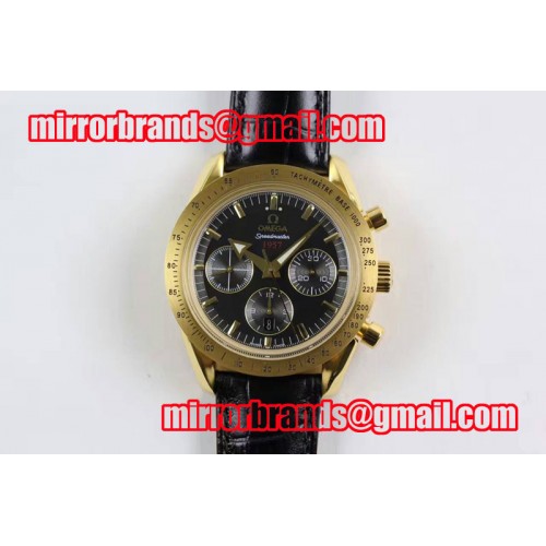 Omega Speedmaster '57 YG Black Dial on Brown Leather Strap A7750