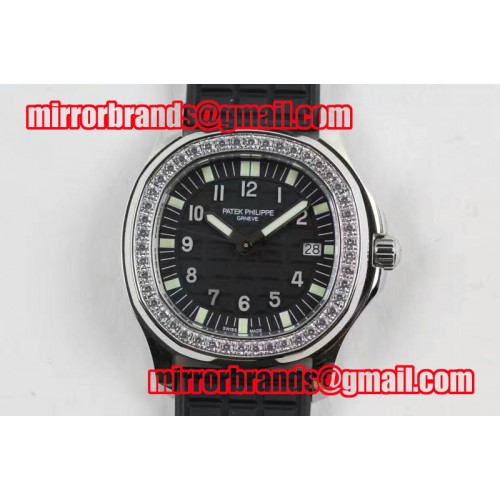 Patek Philippe Aquanaut Luce SS Black Textured Dial on Black Rubber Strap A23 Quartz