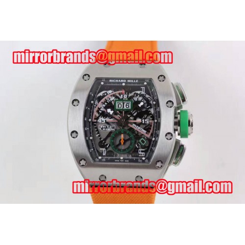 Richard Mille RM011-01 Flyback Chronograph SS/Orange Nylon Strap  Asian 7750