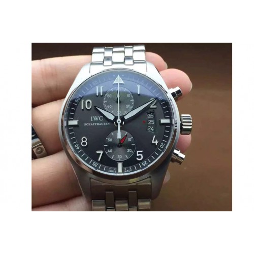 IWC Pilot Chrono SS 3878 Gray Dial on SS Bracelet A7750 V2 IWC Pilot Chrono SS 3878 Gray Dial on SS Bracelet A7750 V2