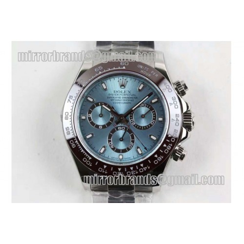 Rolex Daytona 116506 1:1 Noob Best Edition Brown Ceramic Bezel Ice Blue Dial on SS Bracelet A7750