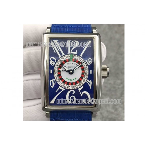Franck Muller Long Island Vegas SS/LE Blue Asia 2813