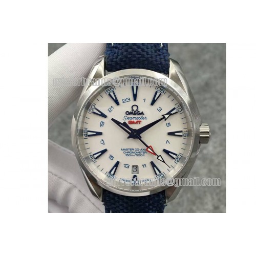 Omega Aqua Terra GMT SS/NY Wht/Blue JHF A2824 Mod8500