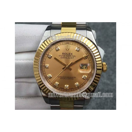 Rolex Datejust 116333 SS/YG TT Wrapped Oyster Diamond Gold Dial Swiss Eta 2836 Rolex Datejust 116333 SS/YG TT Wrapped Oyster Diamond Gold Dial Swiss Eta 2836