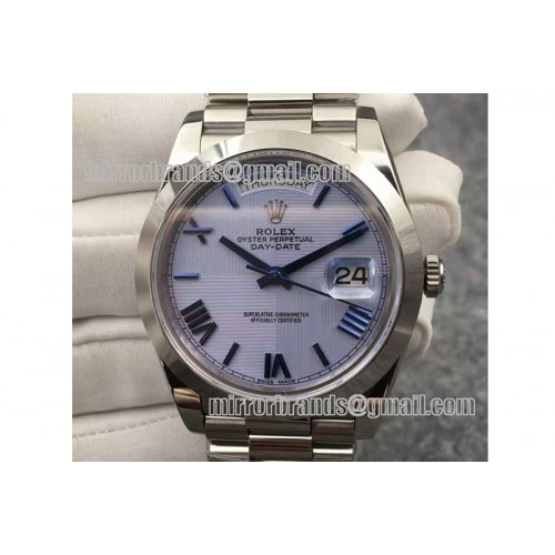 Rolex DayDate 40mm SS/SS Glacier Roman BP A2836 Mod3255