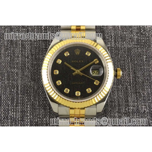 Rolex Datejust 116333 SS/YG TT Wrapped Jubile Diamond Black Dial Swiss Eta 2836 Rolex Datejust 116333 SS/YG TT Wrapped Jubile Diamond Black Dial Swiss Eta 2836