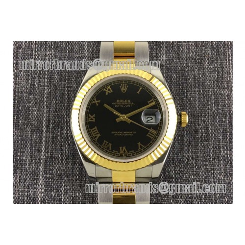Rolex Datejust 116333 SS/YG TT Wrapped Oyster Roman Black Dial Swiss Eta 2836 Rolex Datejust 116333 SS/YG TT Wrapped Oyster Roman Black Dial Swiss Eta 2836