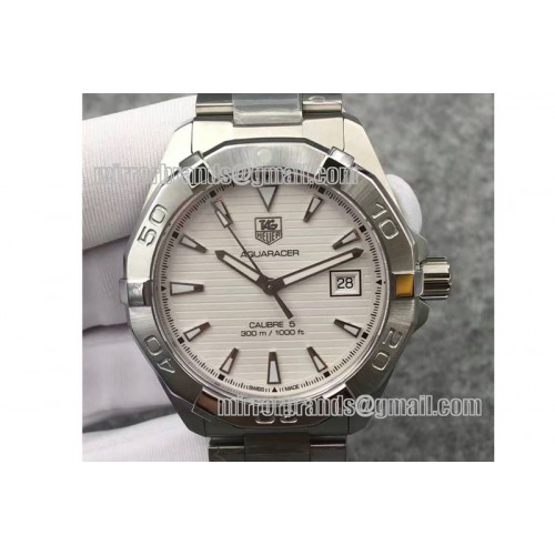 Tag Heuer AquaRacer Calibre 5 SS/SS White Asia 2824
