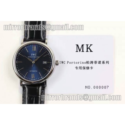 IWC Portofino IW356501 V4 Automatic SS Leather Blue Dial Asia 2892