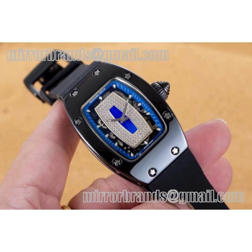 Richard Mille RM007 Bling Bling Limited Edition Black Ceramic/Blue/RU Asian 21J Decorated