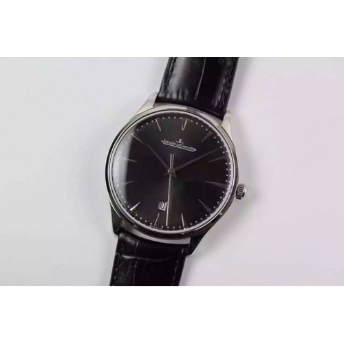Jaeger-LeCoultre Master Ultra Thin SS Black Dial on Black Leather Strap A925 Jaeger-LeCoultre Master Ultra Thin SS Black Dial on Black Leather Strap A925