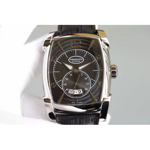 Parmigiani Fleurier Kalpa Grande SS Black Textured Dial on Black Leather Strap A331