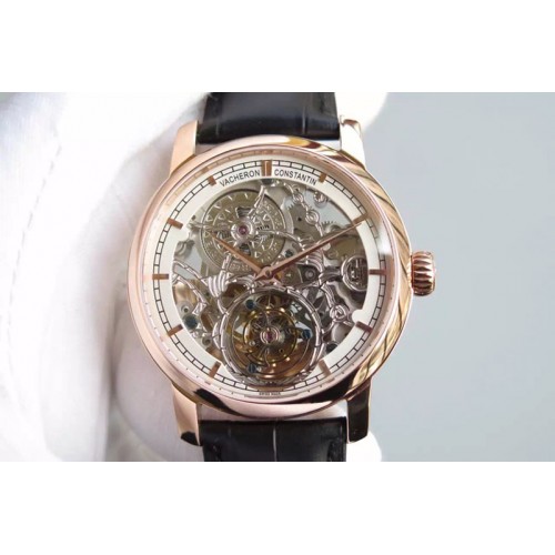 Vacheron Constantin The Patrimony Tourbillon RG TF Best Edition White Inner Bezel Skeleton Dial