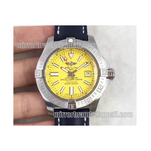 Breitling Avenger II Seawolf SS/LE Yellow Stk Asian 2824