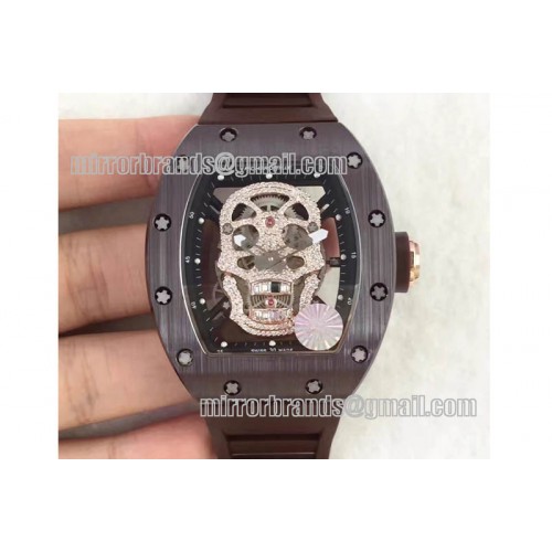 Richard Mille RM052 Diamond Skull Tourb Brown CER/RU MY9015 Mod Richard Mille RM052 Diamond Skull Tourb Brown CER/RU MY9015 Mod