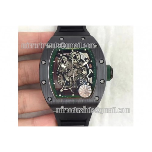 Richard Mille RM055 Black Ceramic Green Inner Bezel Skeleton Dial on Black Rubber Strap MIYOTA8215 Richard Mille RM055 Black Ceramic Green Inner Bezel Skeleton Dial on Black Rubber Strap MIYOTA8215