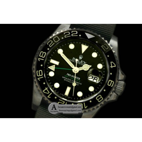 Rolex Pro Hunter GMT PVD Nylon Asian 2813 Replica Watches