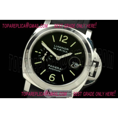 Panerai Luminor Marina Automatic 44mm Pam 104N SS Rubber Black A7750 Replica Watches
