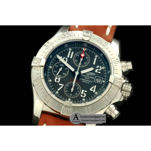 Breitling Avenger SS Leather Graphite A-7750 28800 Replica Watches