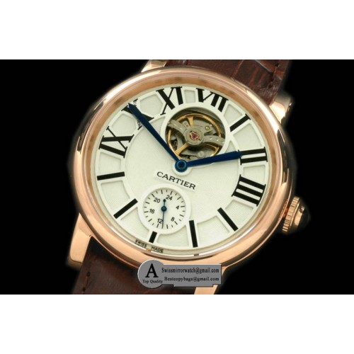 Cartier Ronde De Cartier Tourbillon Rose Gold Leather White Asian 2813 Replica Watches Cartier Ronde De Cartier Tourbillon Rose Gold Leather White Asian 2813 Replica Watches