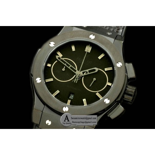 Hublot Classic Fusion Chrono V2 521.CM.1110.LR PVD Leather All Black A 7750 Replica Watches