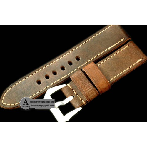 Panerai "Volutto" Distress Brown 24 24 Leather Strap Replica Watches