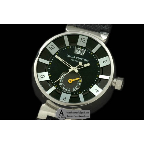 Louis Vuitton Tambour 227 Big Date Reserve SS NY Black Jap Quartz Replica Watches