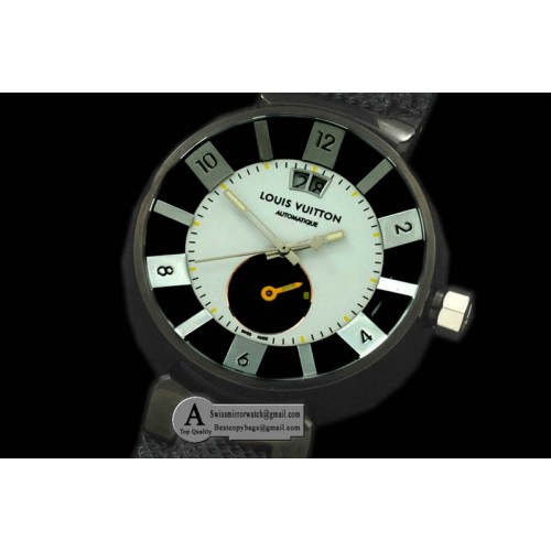 Louis Vuitton Tambour 227 Big Date Reserve PVD NY White Jap Quartz Replica Watches