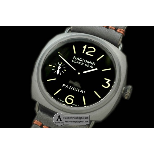 Panerai Pam 292J Radiomir 45mm Black Seal Ceramic Leather Black Asian 6497 Replica Watches
