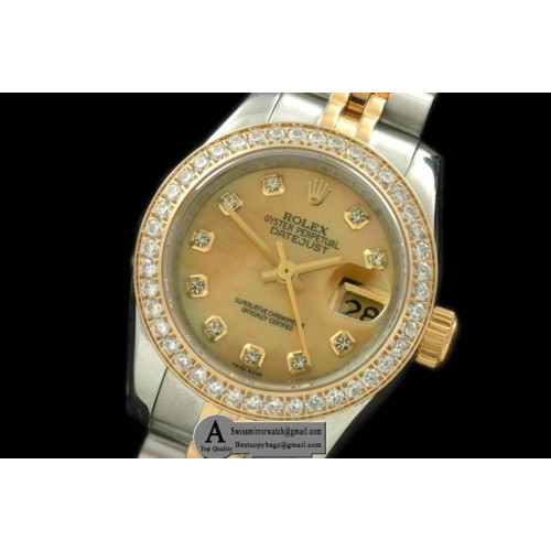 Rolex SS Yellow Gold Jubilee MOP Gold Diamond Swiss Eta 2671-2 Replica Watches