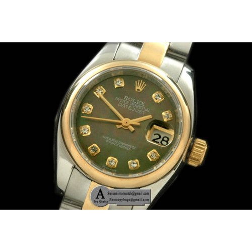 Rolex SS Yellow Gold Oyster MOP Green Diamond Swiss Eta 2671-2 Replica Watches Rolex SS Yellow Gold Oyster MOP Green Diamond Swiss Eta 2671-2 Replica Watches
