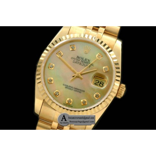 Rolex SS Yellow Gold Jubilee MOP Gold Diamond Swiss Eta 2836-2 Replica Watches