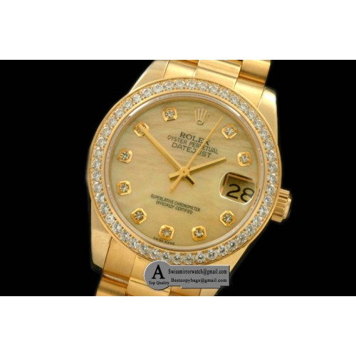 Rolex SS Yellow Gold Jubilee MOP Gold Diamond Swiss Eta 2836-2 Replica Watches