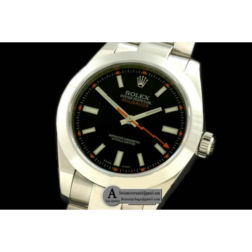 Rolex Milguass SS Black Swiss Eta 2836/31