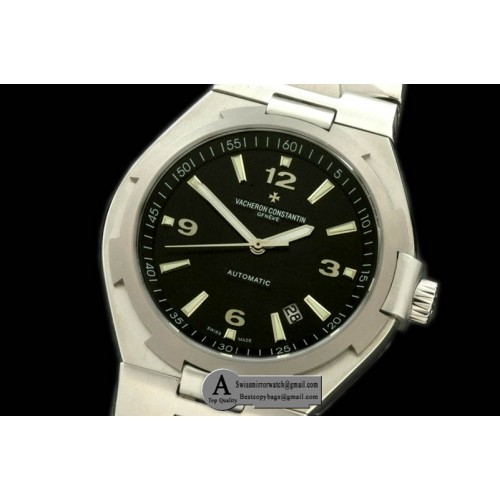 Vacheron Constantin Overseas SS SS Black Swiss Eta 2836-2 Replica Watches