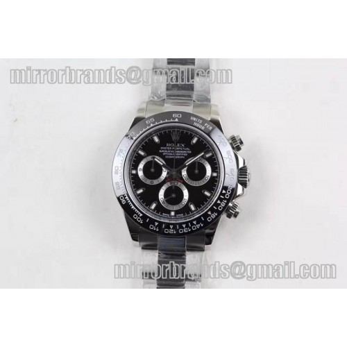 Rolex Daytona Ceramic Bezel SS/SS Black Noob A7750 Rolex Daytona Ceramic Bezel SS/SS Black Noob A7750