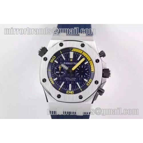 Audemars Piguet Royal Oak Offshore Diver Chronograph Blue JF 1:1 Best Edition on Blue Rubber Strap A3126 V2 (Free XS Strap)