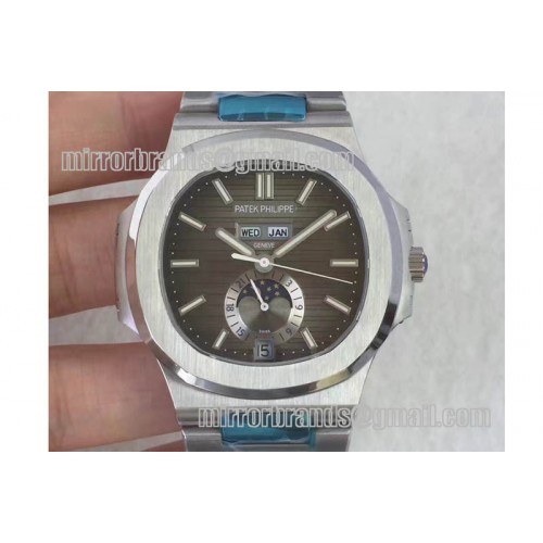 Patek Philippe Nautilus 5726 Complicated SS Grey Textured Dial on SS Bracelet A324