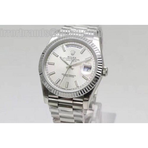 Rolex Day-Date 40 228239 Noob 1:1 Best Edition White Dial on SS President Bracelet A3255