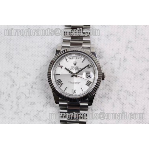 Rolex Day-Date 40 228239 Noob 1:1 Best Edition Quadrant Textured Silver Dial