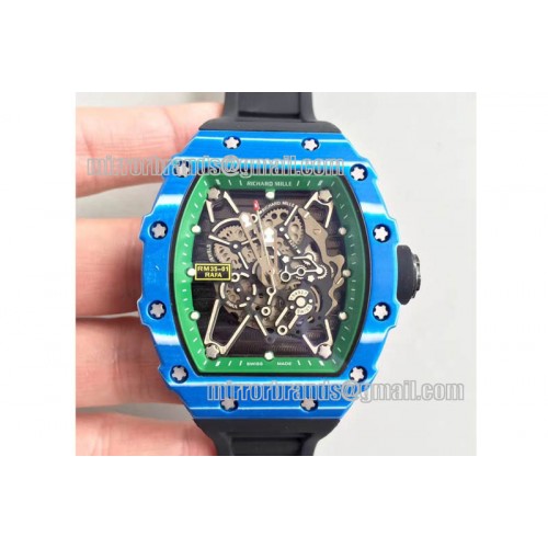 Richard Mille RM35-01 Rafa Blue Forge Carbon Green Inner Bezel Skeleton Dial Richard Mille RM35-01 Rafa Blue Forge Carbon Green Inner Bezel Skeleton Dial