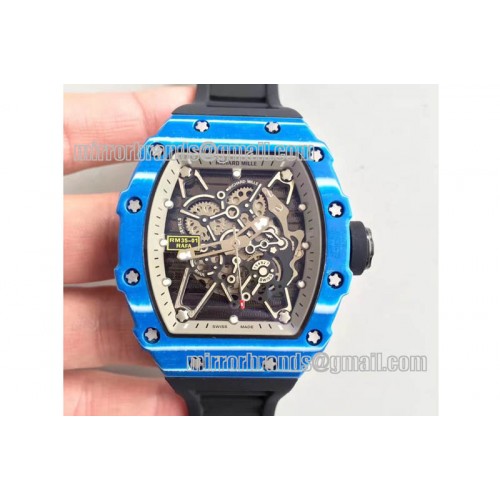 Richard Mille RM35-01 Rafa Blue Forge Carbon Grey Inner Bezel Skeleton Dial Richard Mille RM35-01 Rafa Blue Forge Carbon Grey Inner Bezel Skeleton Dial