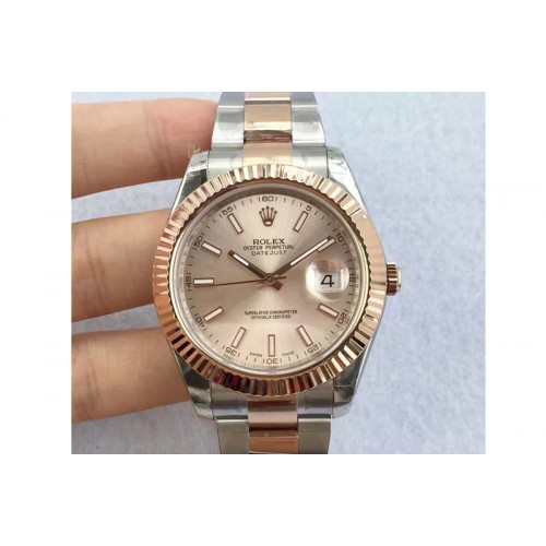 Rolex DayDate II Oversize 41mm 116334 TT President Sticks Markers Gold Dial