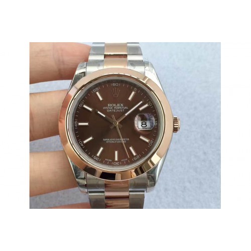 Rolex DayDate II Oversize 41mm 116334 TT President Brown Dial Sticks Markers