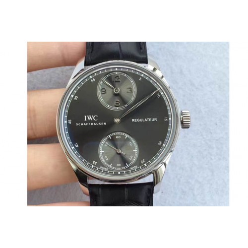 IWC Portuguese Regulator SS/LE Grey Dial IW54440 Cal.98245 IWC Portuguese Regulator SS/LE Grey Dial IW54440 Cal.98245