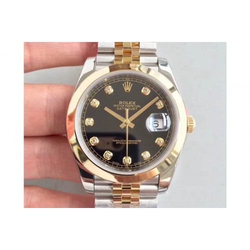 Rolex DateJust 41 126303 Noob YG Wrapped Black Dial Diamond Marker Jubilee A3235 Rolex DateJust 41 126303 Noob YG Wrapped Black Dial Diamond Marker Jubilee A3235
